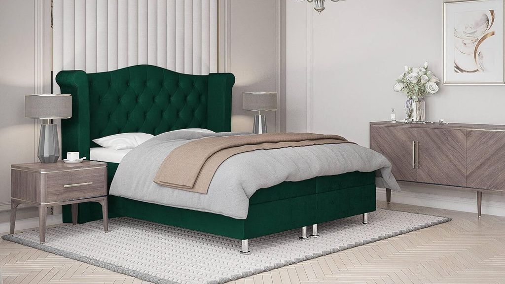 Boxspringbett Saturn Bonellfederkern inkl. 7-Zonen Topper T-30 - Boxspringbett mit Bettkasten, mit Lieferung