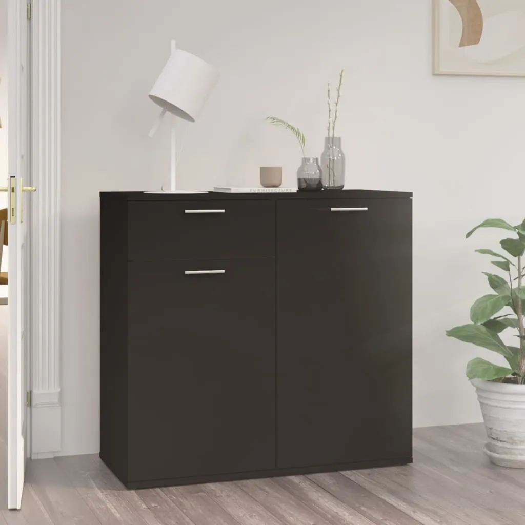 Mobile Credenza 80x36x75 cm Nero Maison Exclusive - Salvaspazio Pratico