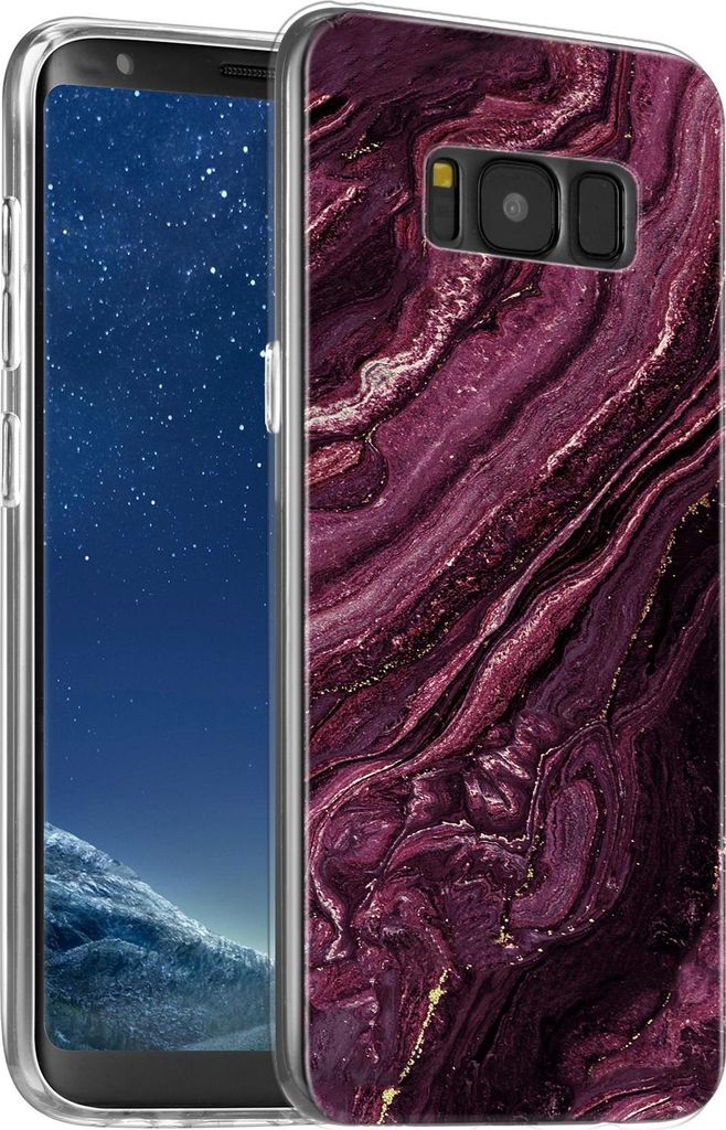 Hülle für Samsung Galaxy S8 Schutzhülle Marmor Motiv Handy Case Silikon Slim Cover