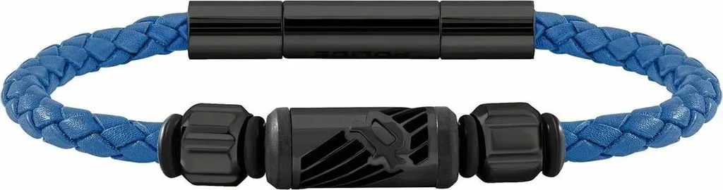 Police Bracciale PJ26466BLN02A Pelle e Acciaio da Uomo - Misura 19 cm