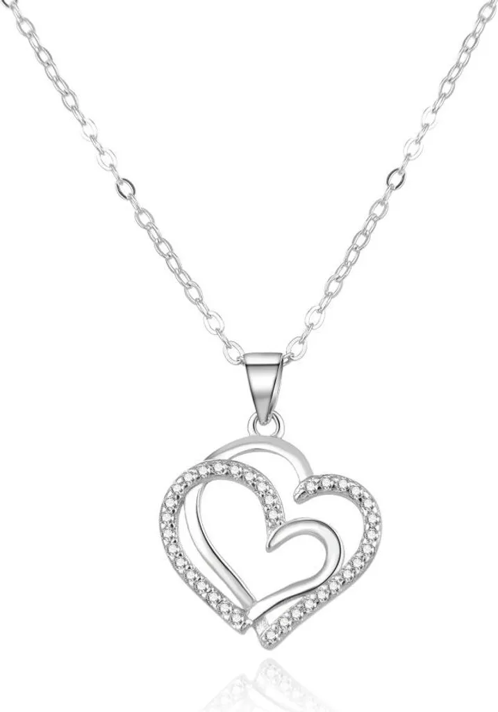 Collier argent femme avec zircons AGS1244 pour soirée et mariage
