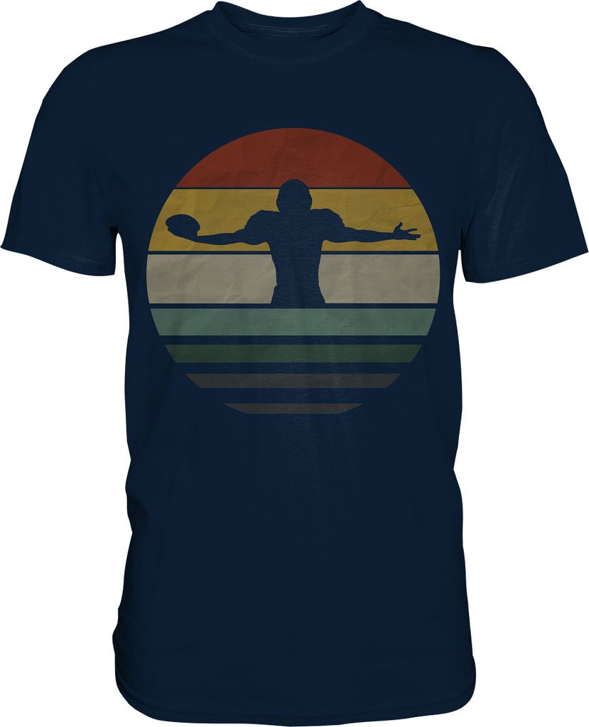Retro American Football T-Shirt – Navy / XXL Produktbild 