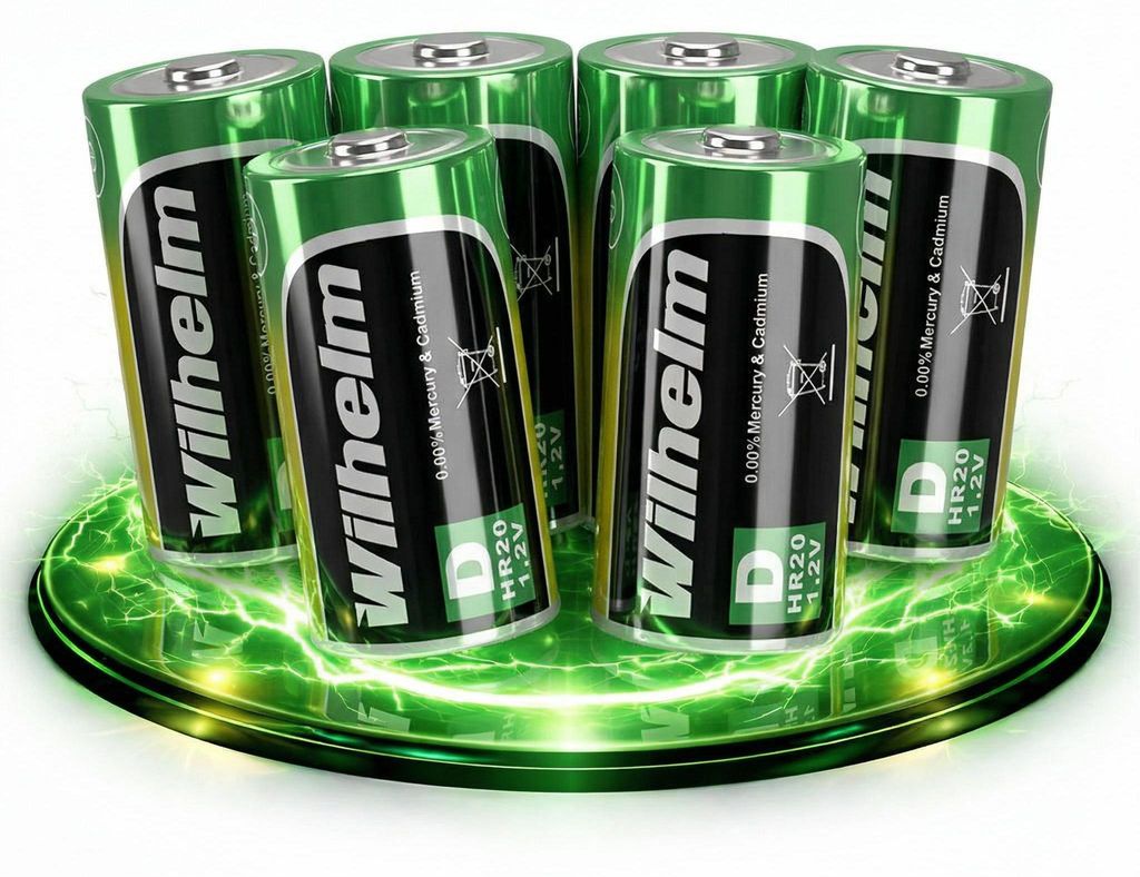 6x Akku Mono D Wilhelm Universal 9000 mAh Akku Zelle HR20 MN1300 1,2 V NIMH