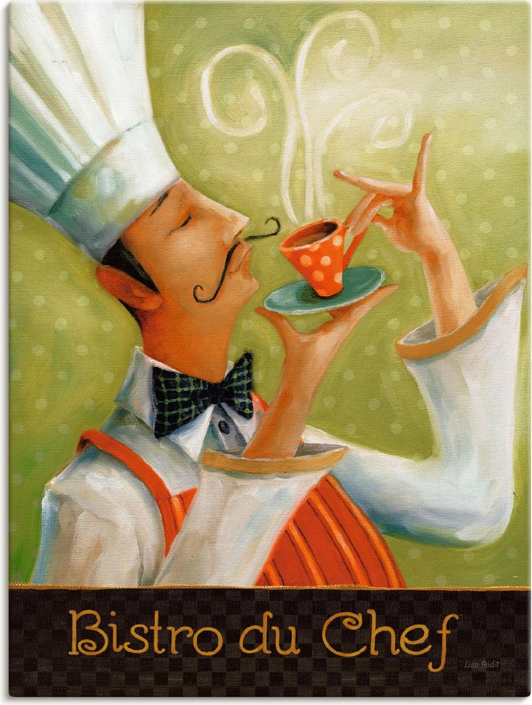 ARTland Leinwandbild Cafe Moustache I Größe: 30x40 cm