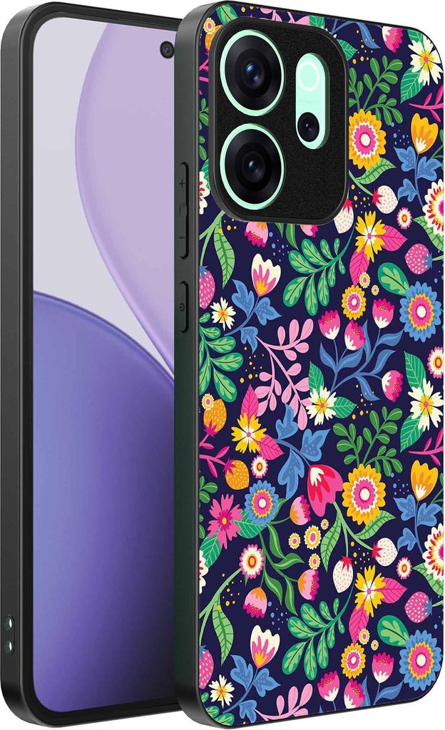 Geeignet für Oppo Reno 14 F Telefon Fall mit Blumendruck - TPU zurück Abdeckung Fall Blumendesign - Smartphonics
