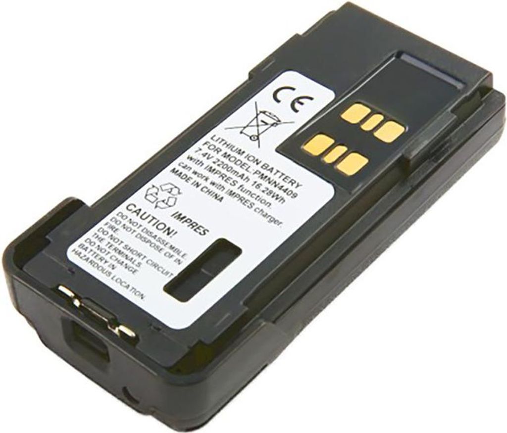 Avizar, Li-Ion Akku 2450mAh 7,4V kompatibel für Motorola APX1000 Walkie-Talkie, Schwarz