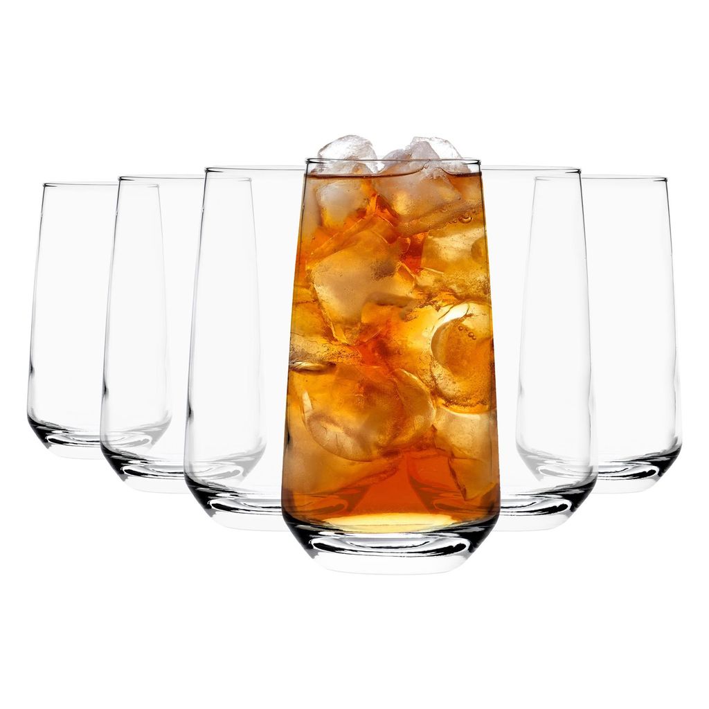 6x Lal 480ml Highball-Gläser - Groß Hi Ball Glas Wasser Gin Saft Cocktail Trinkgläser Becher-Set - by LAV