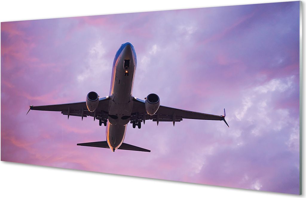 Spritzschutz 100x50 Wandkunst Wolken, Himmel, Flugzeug