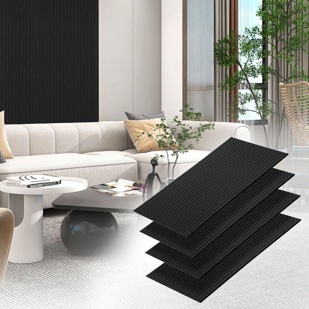 Bettizia 4 Stück Akustikplatten selbstklebend Schallschutzplatten Hohe Dichte Wandpaneel Schwarz