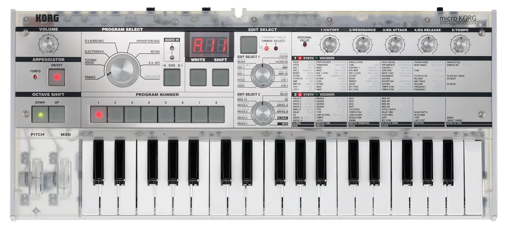Synthétiseur Korg MicroKORG Crystal pour Scène et Studio Transparent