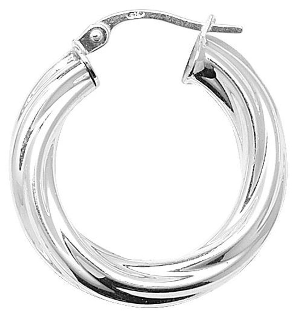 925 Sterling Silber Damen - Paar Creolen - 15mm; TRS11520MM15