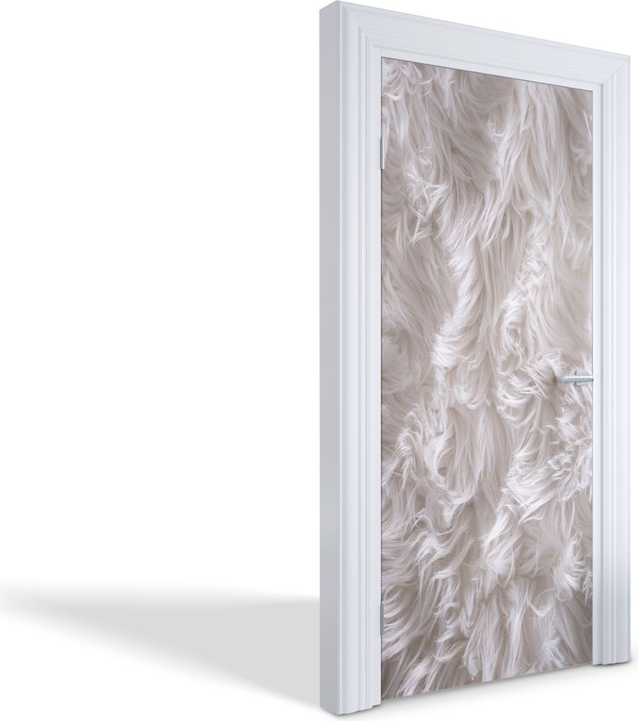 Wandtattoos Türen Selbstklebende Wandsticker Türtapeten - Weißes Fell - 95 x 205 cm
