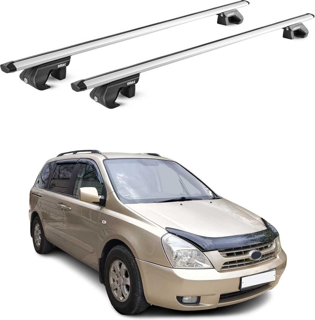 Dachträger Grundtäger für Kia Grand Carnival VQ 2006-2012 90kg Alu Silber 2x ABE