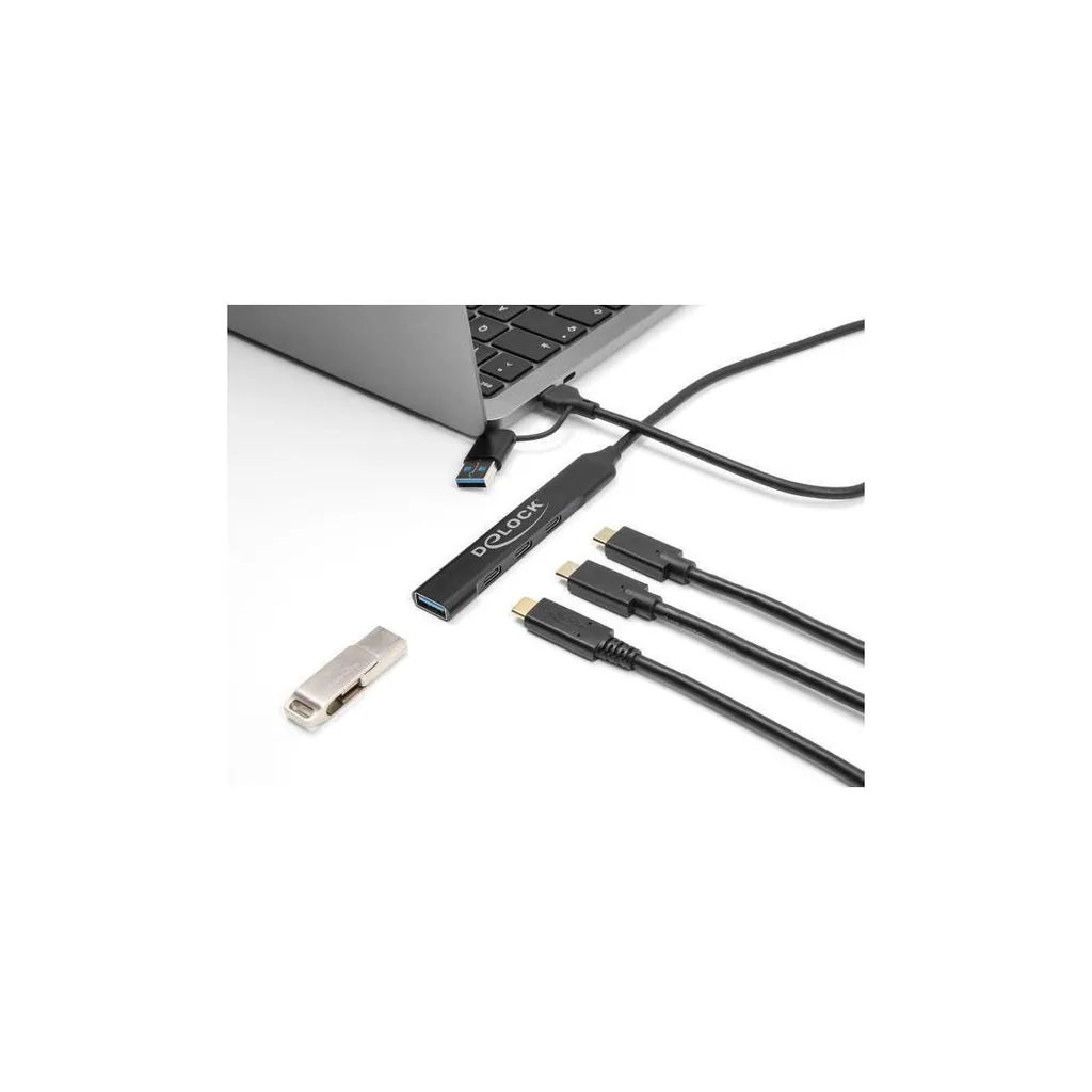 DELOCK Hub USB Slim 4 Ports - Adaptateur USB Type-C ou USB Type-A - 2