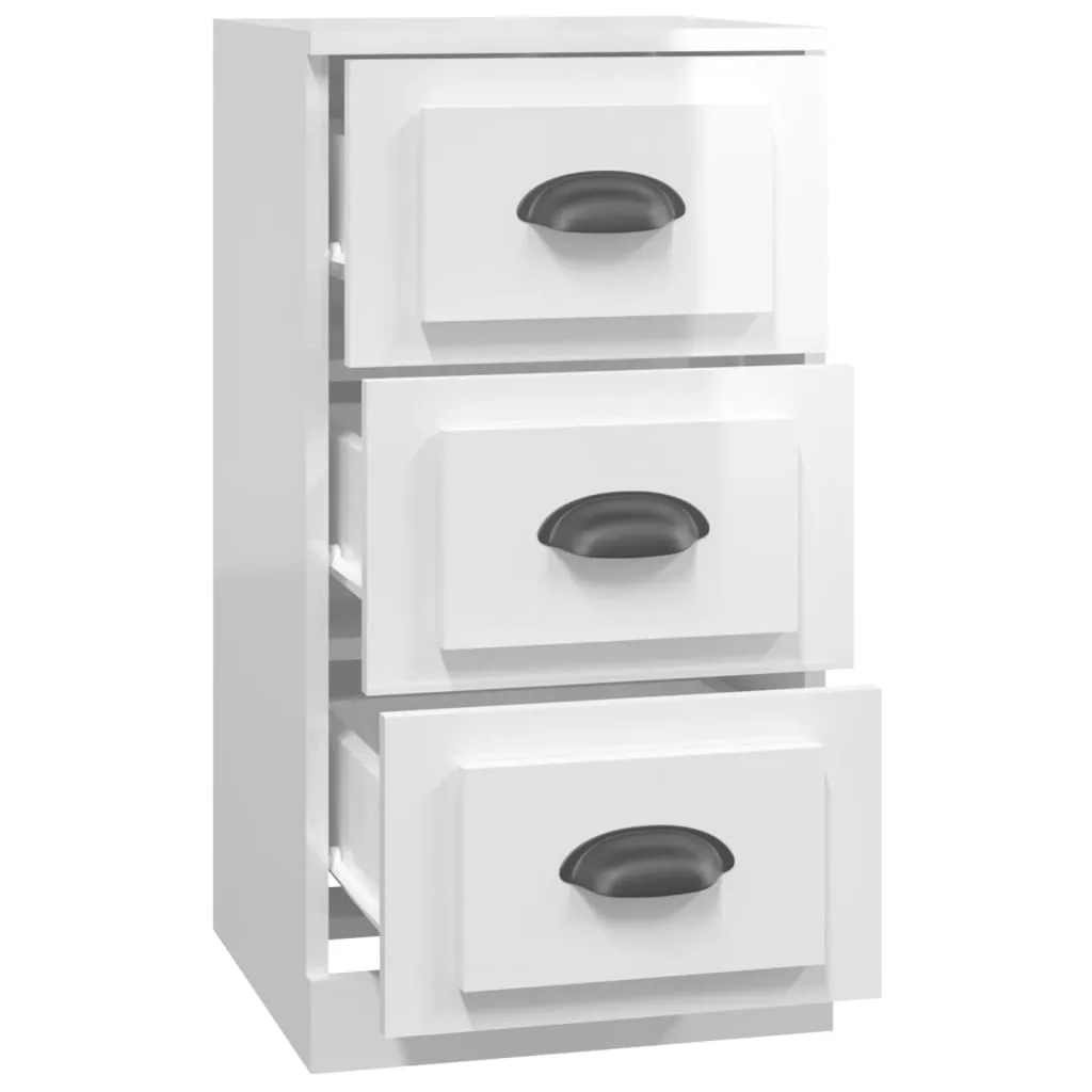 vidaXL Credenza Bianca Lucida 36x35,5x67,5 cm | Mobiletto Salvaspazio - 13