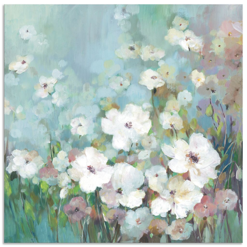 ARTland Wandbild Alu für Innen & Outdoor Feldblumengarten Größe: 30x30 cm