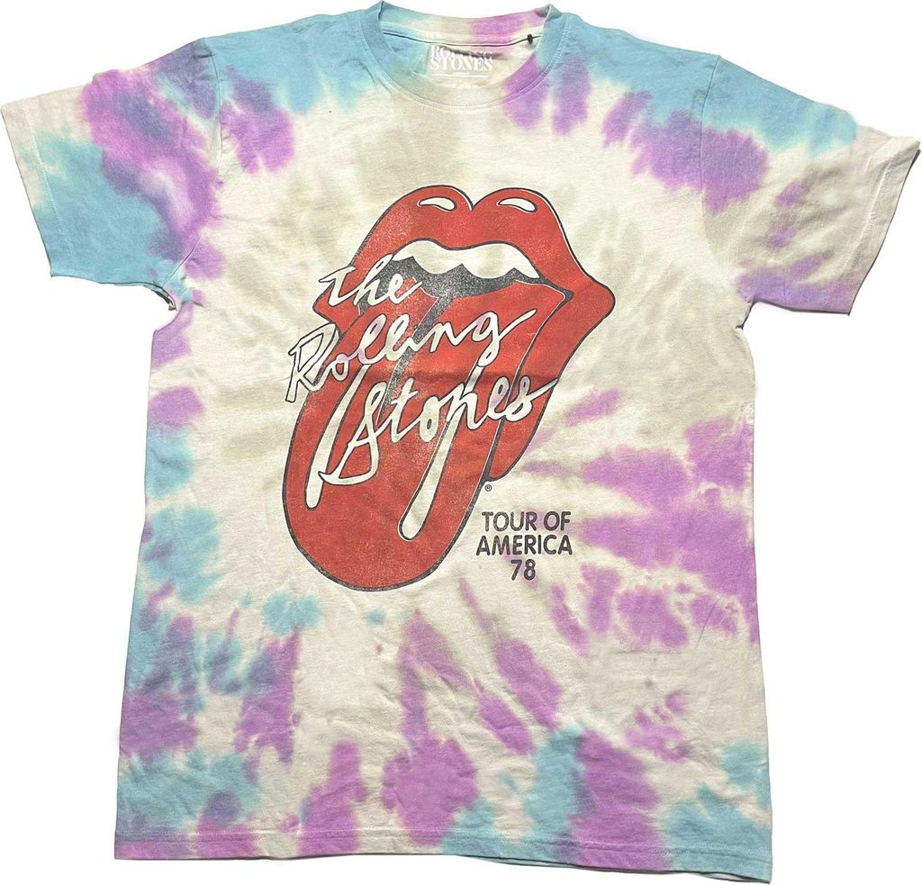 The Rolling Stones - "Tour Of USA ́78" T-Shirt für Herren/Damen Uni RO5625 (S) (Weiß/Blau/Violett)