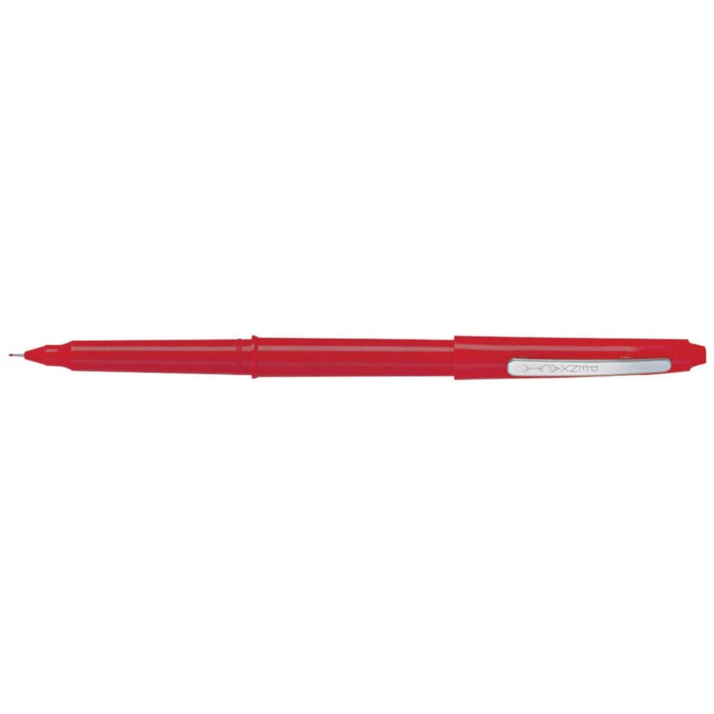 A red pen is shown against a white background.