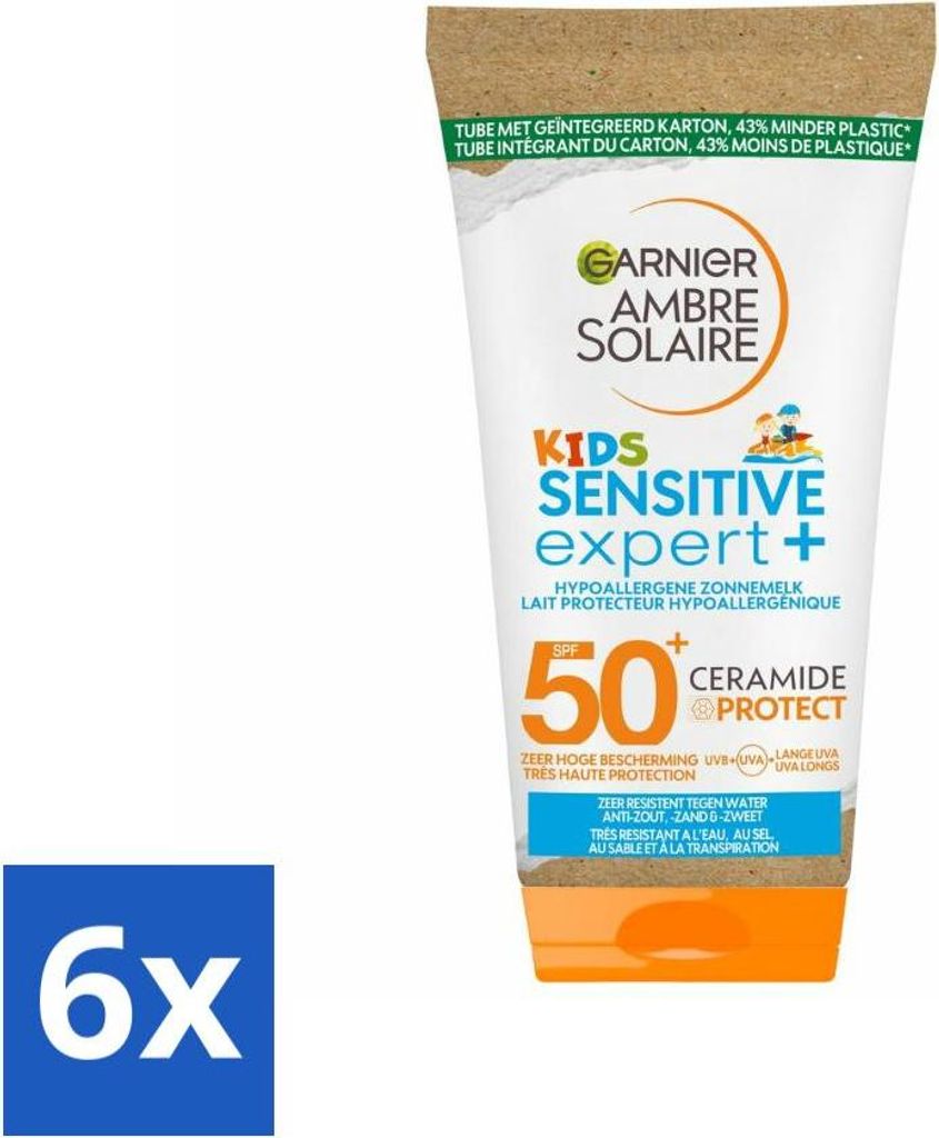 Garnier - Ambre Solaire - Sonnenschutzmittel - Kinder - LSF 50+ - Reisegröße - 50 ml - Vorteilspack - 6 Stücke