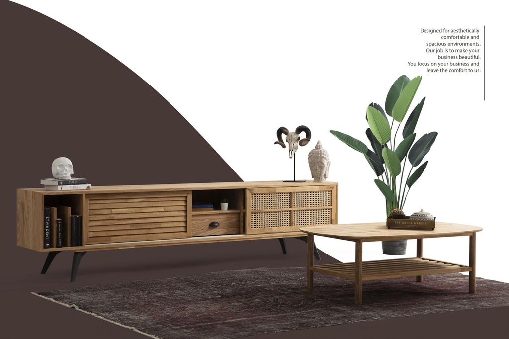 TV Ständer RTV Lowboard Sideboard Tisch Braun Holz Modern Wohnzimmer