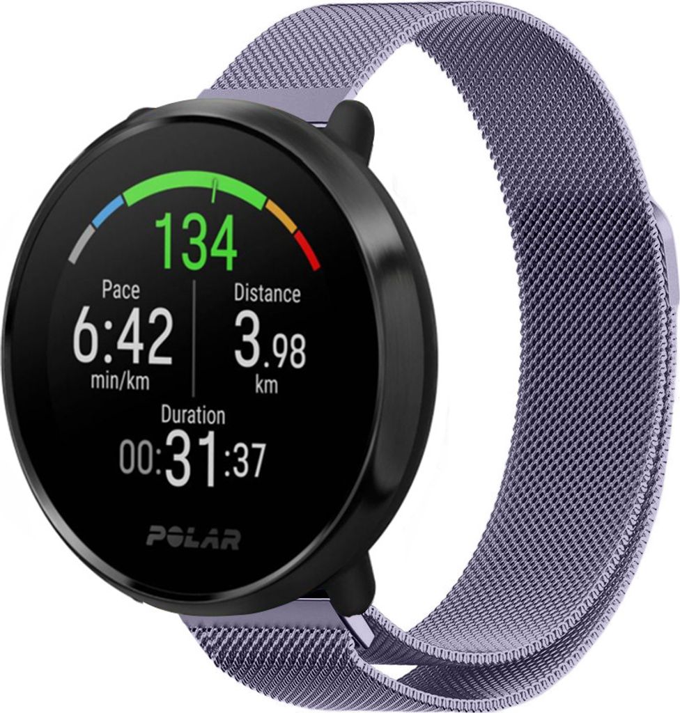 Strap-it Milanese Armband - Kompatibel mit Polar Vantage M Armband Ersatzarmband Edelstahl Armband mit Magnetverschluss Sportuhr zubehör für smar...