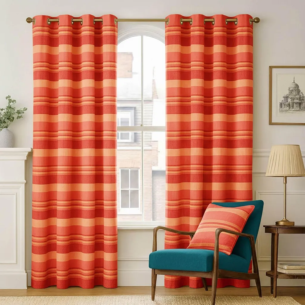 HOMESCAPES Gardinen mit Ösen Morocco terracotta im 2er Set, 228 x 167 cm