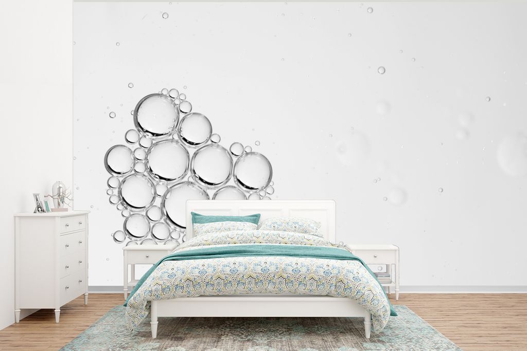 MuchoWow Fototapete für Wohnzimmer oder Schlafzimmer Wandtapete Vinyl Motivtapete Mehrere Tropfen zusammen - 295x220 cm - Wand Tapete