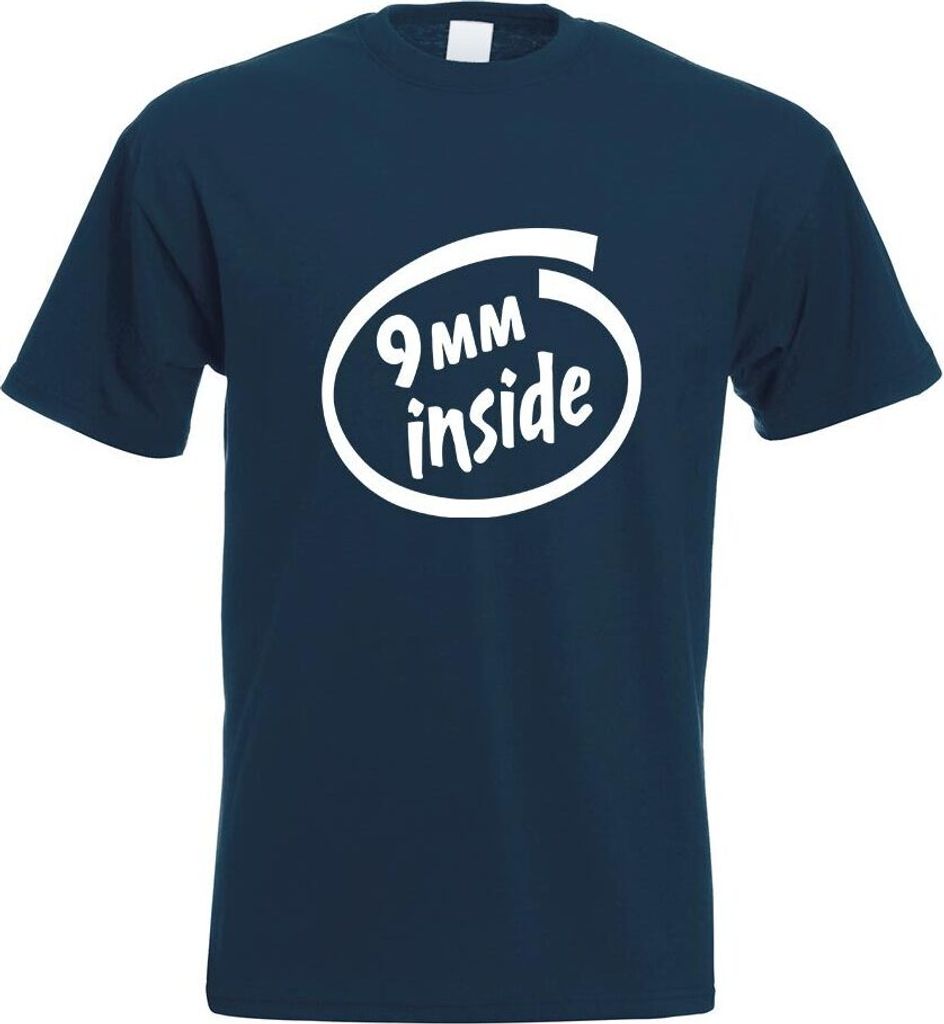 Kiwistar - T-Shirt - Navy - 9 mm Inside Motiv Bedruckt Funshirt Design Print - mit Motiv Bedruckt - Funshirt Design - Sport - Freizeit - Herren - L