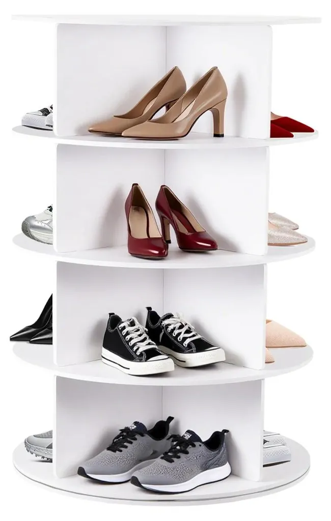Solution chaussures en désordre : carrousel rotatif vertical 4 étages