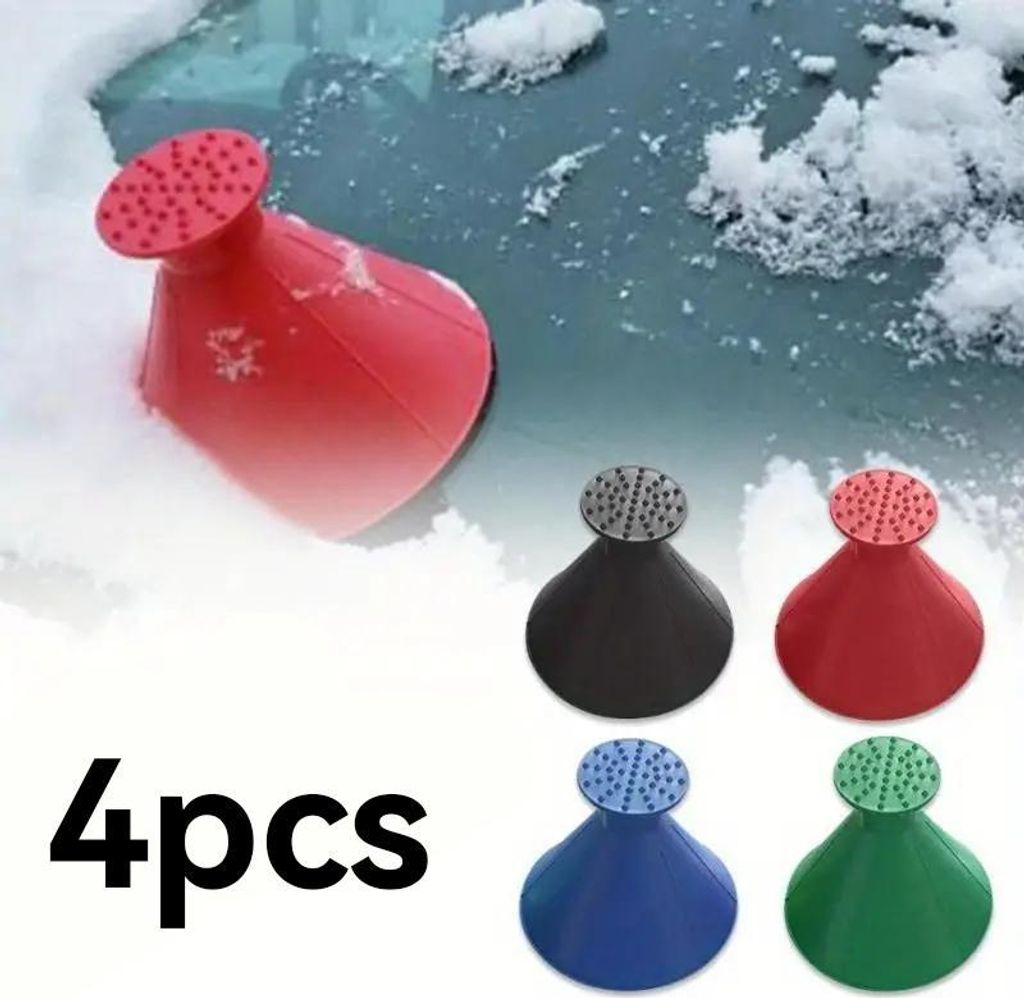 4-teiliges Autofenster Eisentferner-Set mit Trichter und Schneekratzer