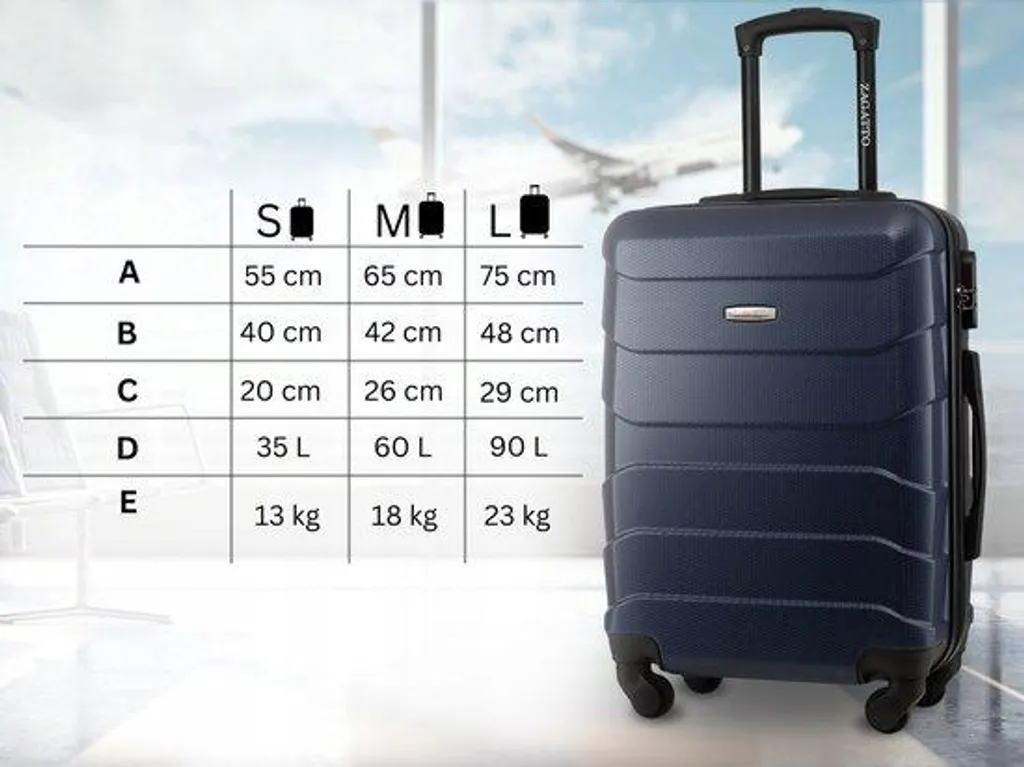 Valise de voyage 55x40x20 cm en ABS rigide anthracite à 4 roues