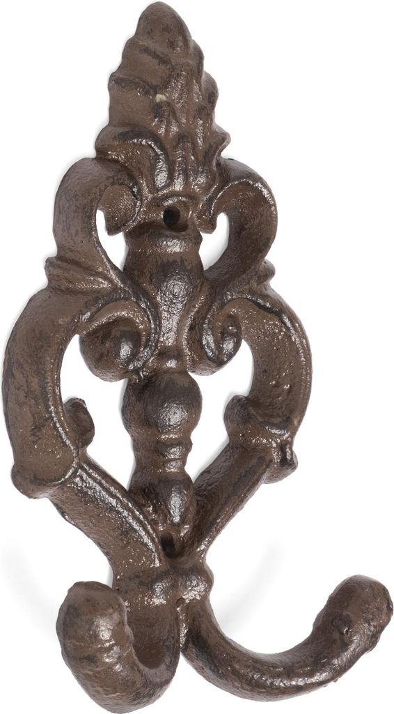 Moritz Wandgarderobe Lilie Fleur de Lis Garderobenleiste 2 Haken Gußeisen Kleiderhaken Garderobenhaken Vintage