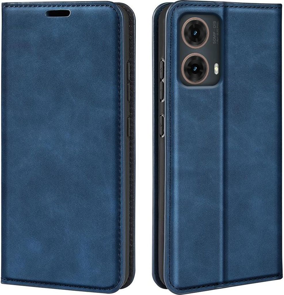 Mobigear Retro Slim Motorola Moto G85 Hülle Klapphülle Geldbörse - Dunkelblau