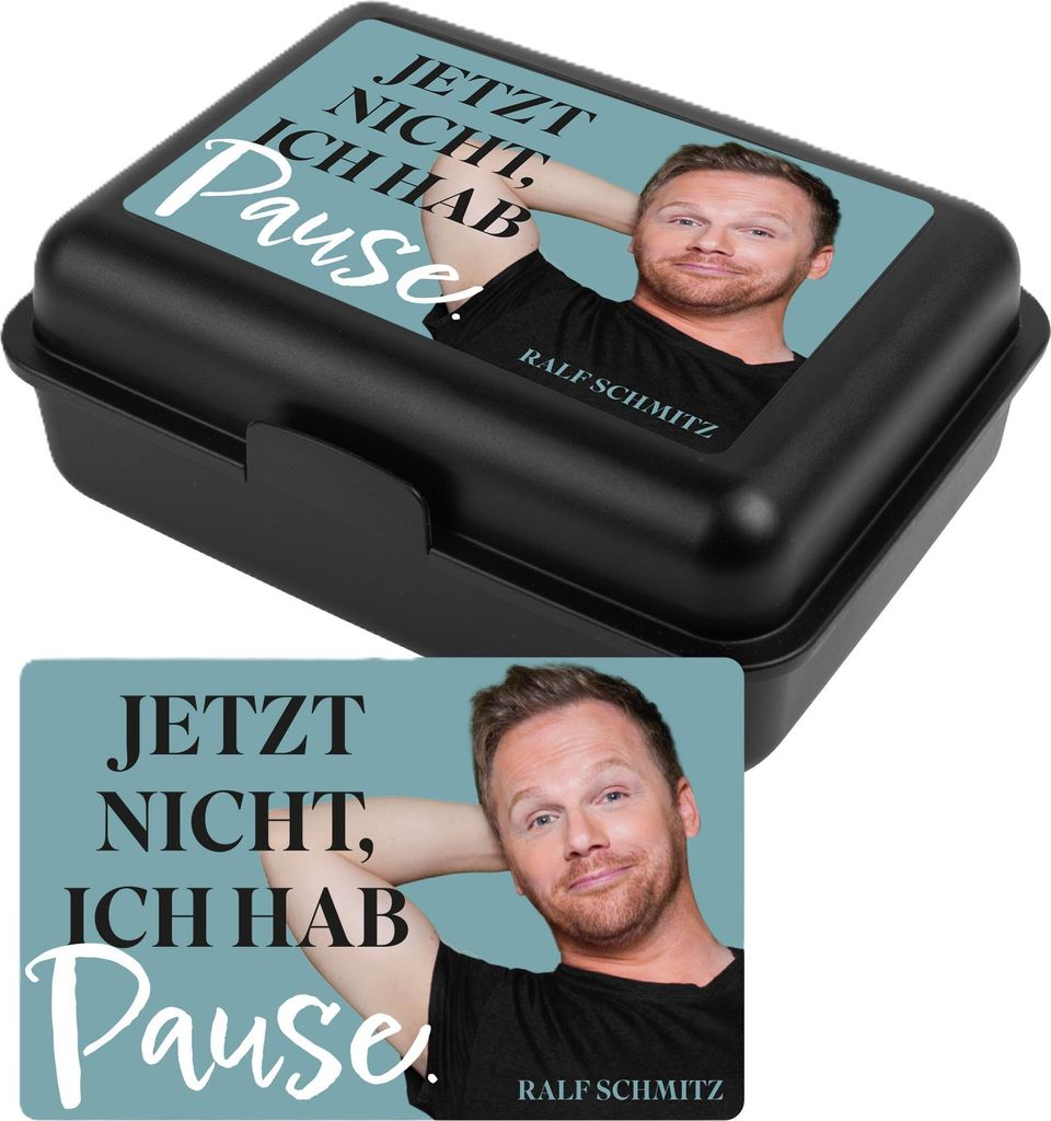 Ralf Schmitz Brotdose - Jetzt nicht, ich hab Pause Butterbrotdose mit Trennwand Lunchbox Schwarz