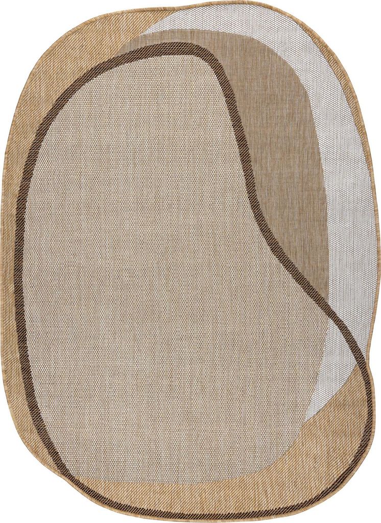 ORGANIC 2123 Sisalteppich Stein natürliche / Ecru – moderne unregelmäßige Form beige 133x190 cm