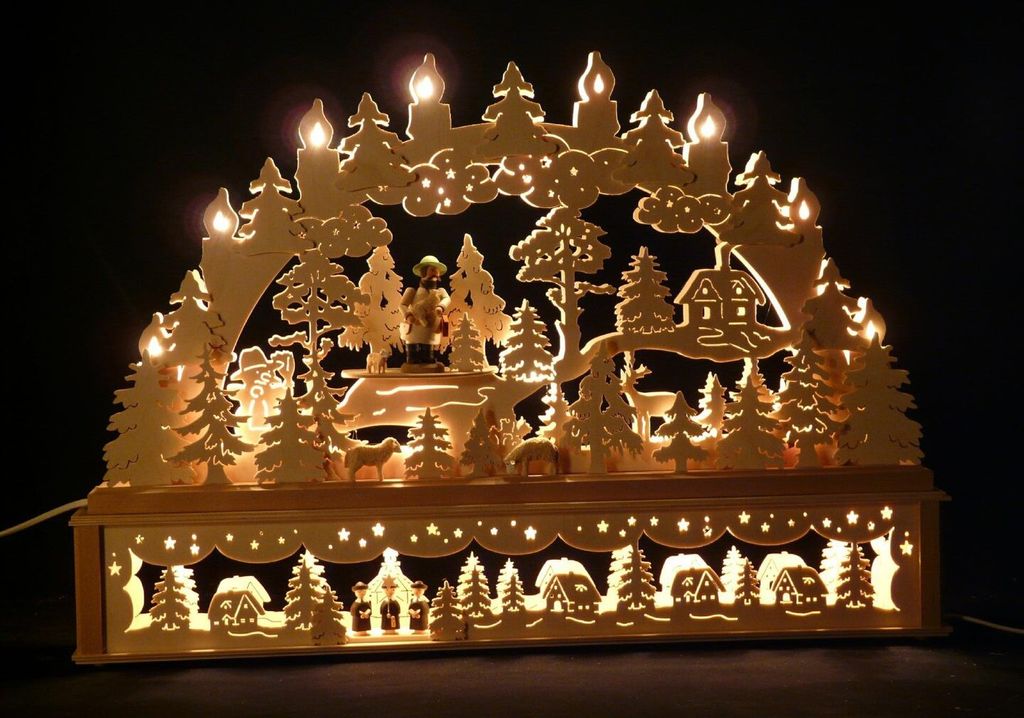 Original Erzgebirgischer Marken Schwibbogen Lichterbogen 70 x 53 cmK70-3_125