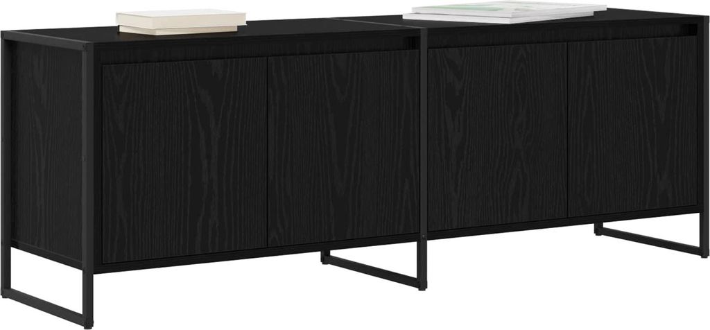 TV-Schränk Schwarz Eichen-Optik 140 x 36 x 49,5 cm