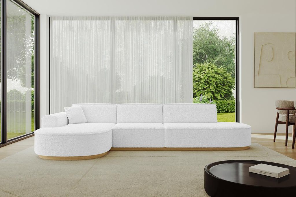 ALTDECOR Ecksofa in L-Form MARI-L2-v2 - 328x171x83 cm Weiß - Corner Sofa Bett Eckcouch Couch Wohnlandschaft Cauchsofa