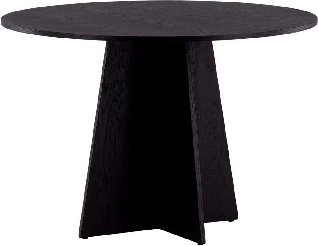 Table à manger Bootcut noire 110 cm avec pied central design robuste