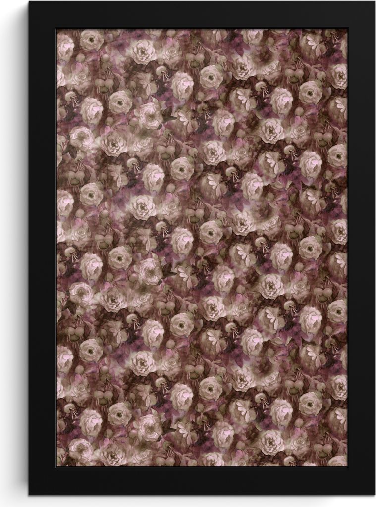 MuchoWow MuchoWow Gerahmtes Poster Rosen - Blumen - Ölfarbe 20x30 cm - Poster mit zchwarzem Bilderrahmen - Drucken - Bilder Poster im Rahmen