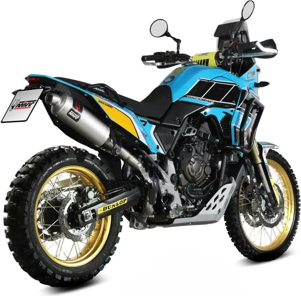 Échappement MIVV Dakar Acier Inox pour YAMAHA Tenere 700 Gris Foncé