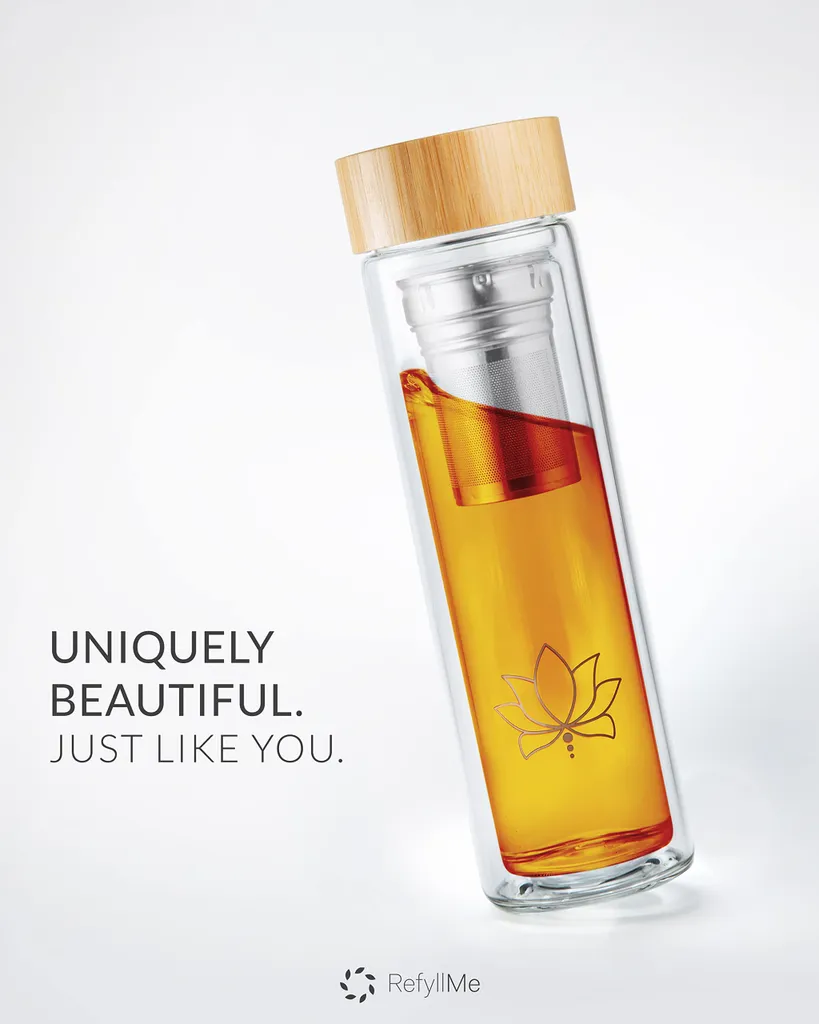 Bouteille thé à emporter 0,5 L - Verre double paroi + Filtre teaFyll - 2