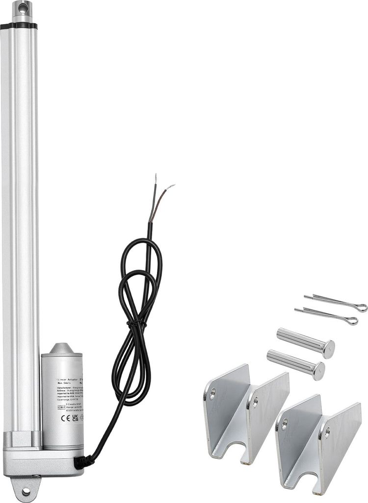 SucceBuy 12-V-Linearantrieb, 304,8 mm Hub, IP65 wasserdicht, 3000 N Kraft, 5 mm/s Geschwindigkeit, Bewegungsantrieb mit Halterung für Solartracker...