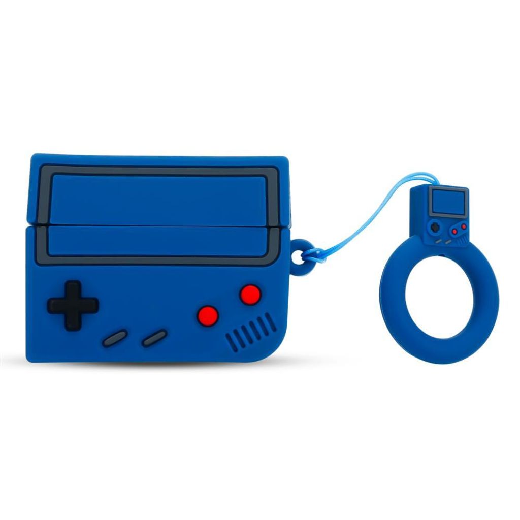 Cadorabo Hülle für Apple AirPod PRO 2 Design Blau Silikon Kopfhörer Schutzhülle Case Schlüsselanhänger