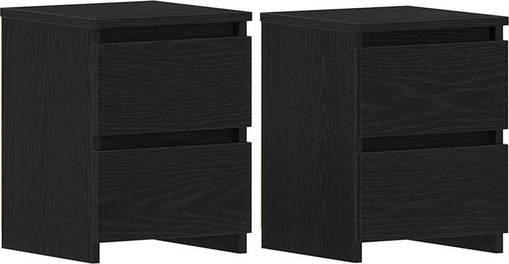 Nachttisch 2 pcs Schwarz Eichen-Optik 30 x 30 x 40 cm