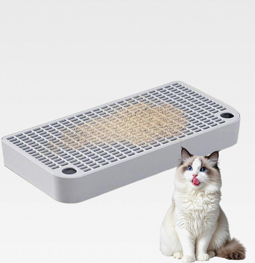 Erhöhte Katzenstreurampe | Doppelschichtiger Streufänger mit Filterfunktion | Einfache Reinigung Haustiertoilette Vorderrampe für Wohnzimmer Bad...
