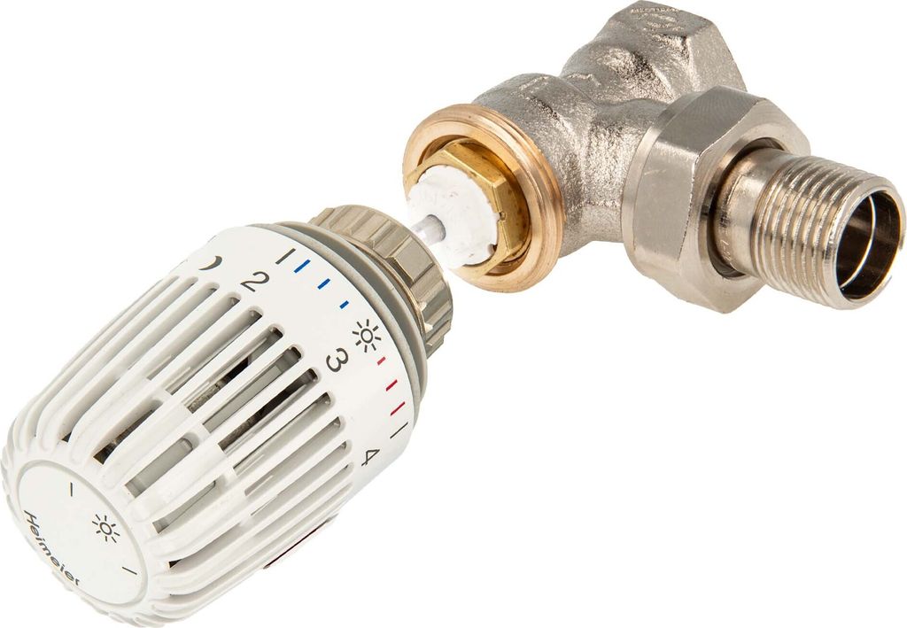 tecuro Kombi-Set Thermostatkopf K und Ventilunterteil V-exact II, DN 20 - Eckform