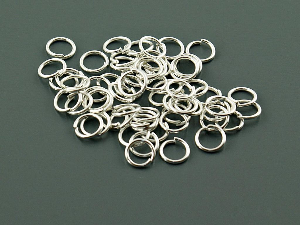 Vintageparts Binderinge Silberfarben 6 mm 100 Stück Produktbild 