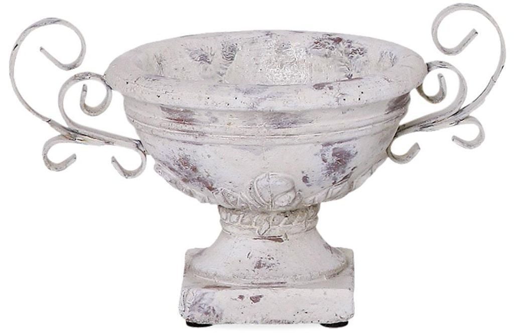 Keramik Pflanzpokal oval Deko-Schale für draussen Ø 17 cm Produktbild 