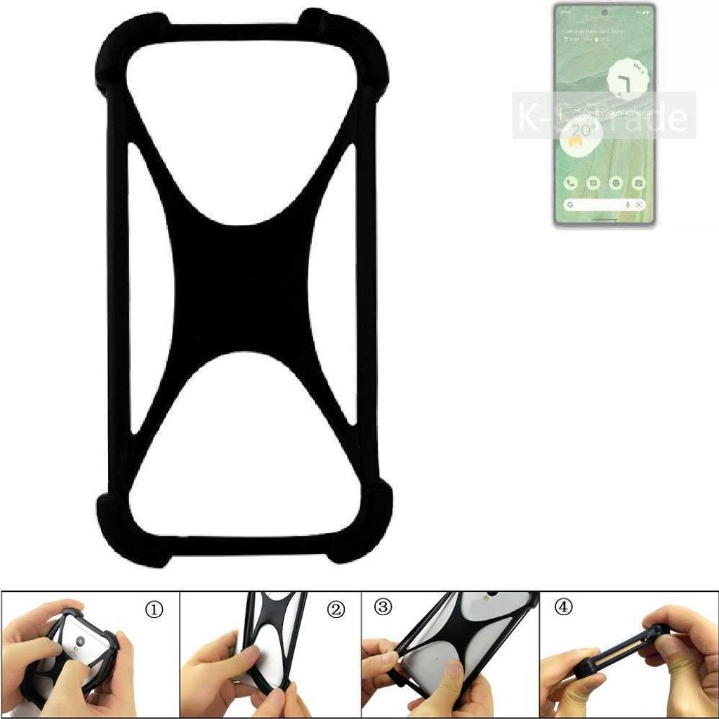 K-S-Trade Handy-Hülle Schutz-Hülle kompatibel mit Google Pixel 7 Silikon Bumper TPU Softcase Smartphone Stoßschutz, schwarz